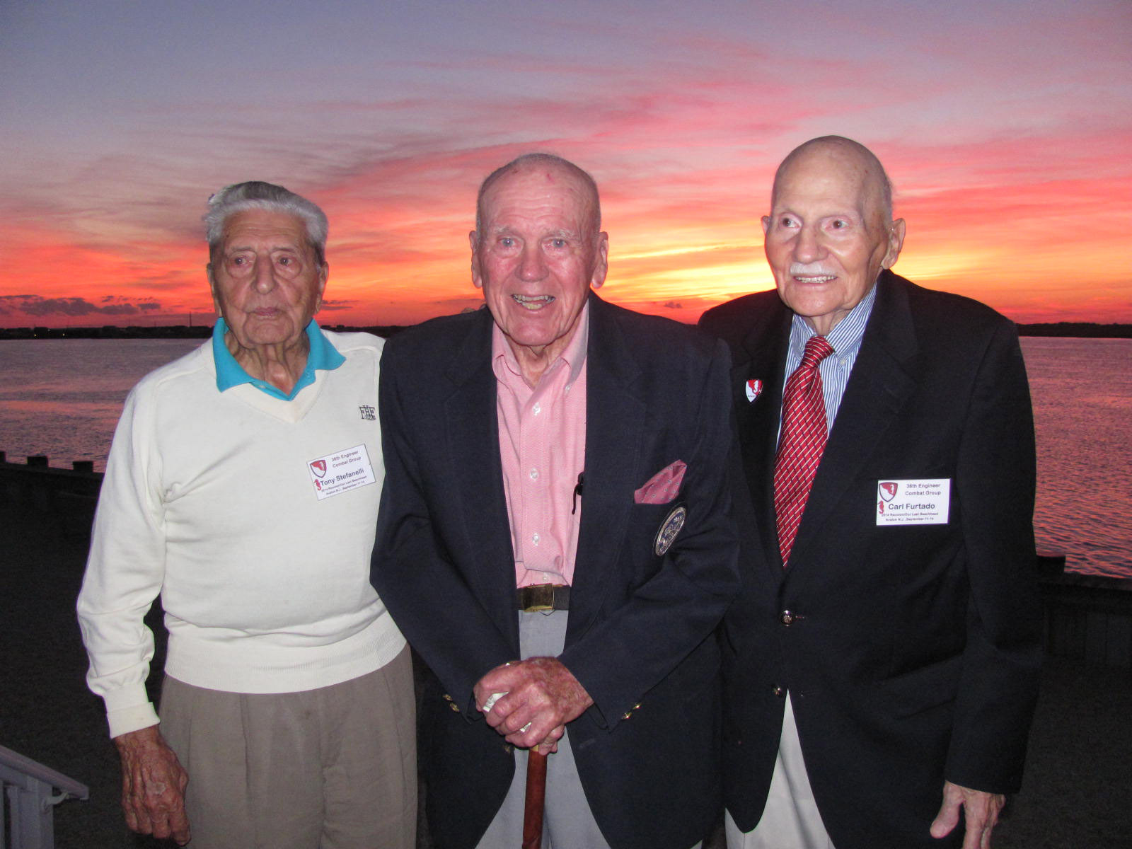Tony, John and Carl at sunset at yacht club